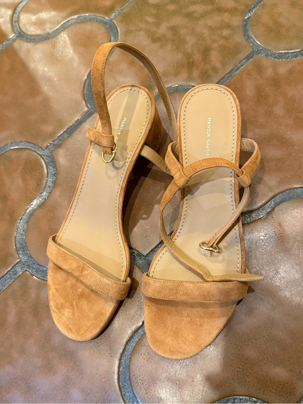 Mansur Gavriel Tan Ankle Strap Leather Sandal